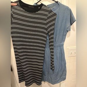 Bundle *COS minidress, blue denim & ATM dress, b&w stripe